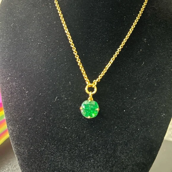 Kate Spade Green Circle Pendant Necklace - Picture 2 of 4